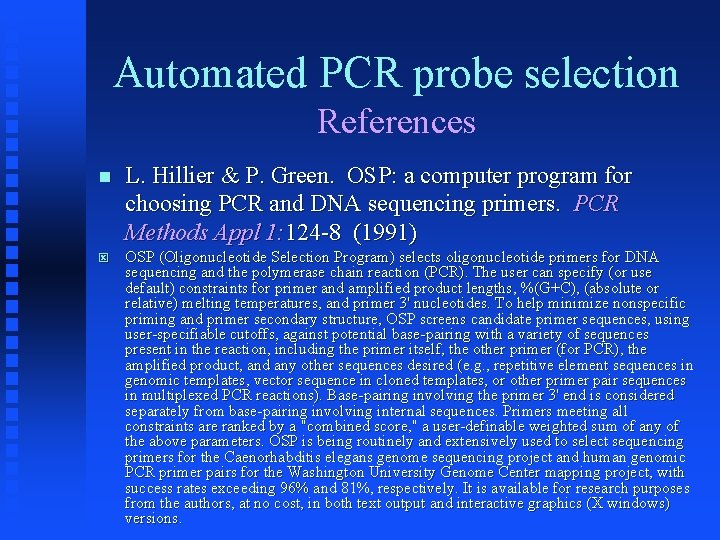 Pcr Target Selection Computational Biology Part 5 PCR Primer Design Basic