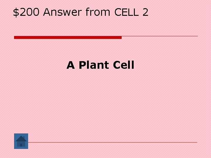 $200 Answer from CELL 2 A Plant Cell 