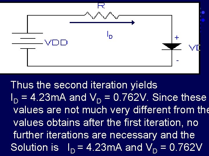 ID + - Thus the second iteration yields ID = 4. 23 m. A