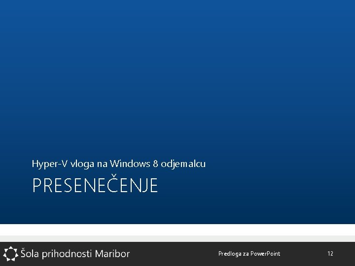 Hyper-V vloga na Windows 8 odjemalcu PRESENEČENJE Predloga za Power. Point 12 