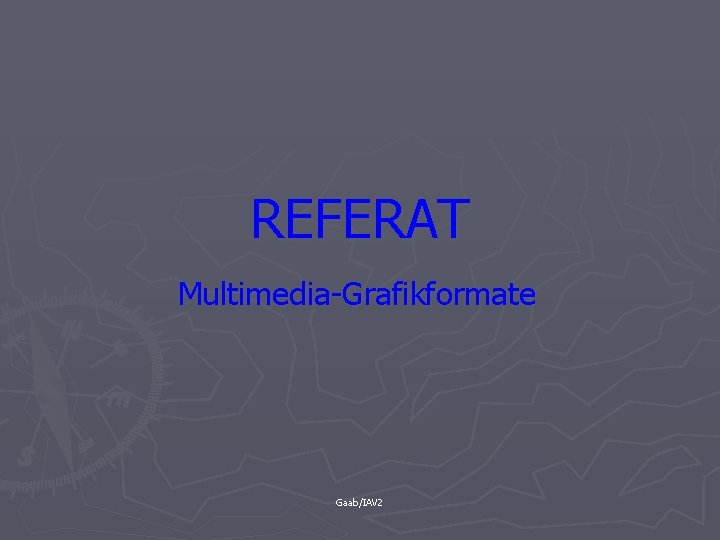 REFERAT Multimedia-Grafikformate Gaab/IAV 2 