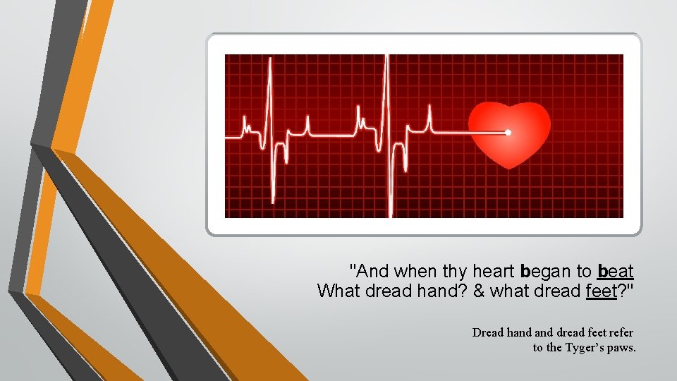 "And when thy heart began to beat What dread hand? & what dread feet?