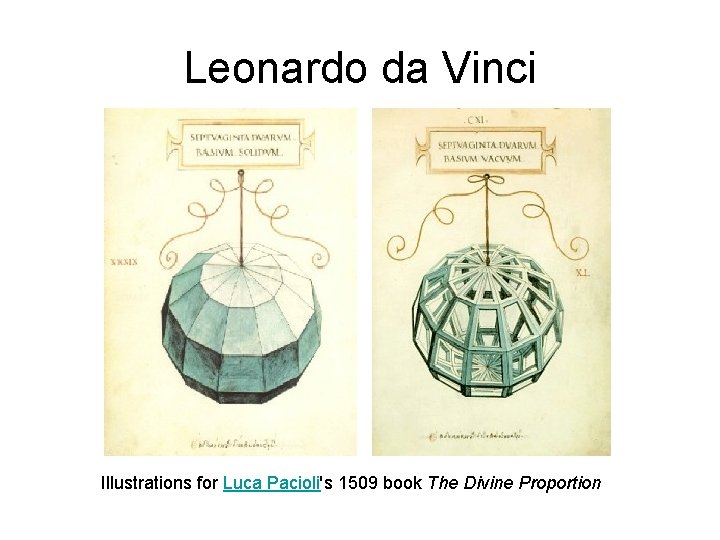 Leonardo da Vinci Illustrations for Luca Pacioli's 1509 book The Divine Proportion 