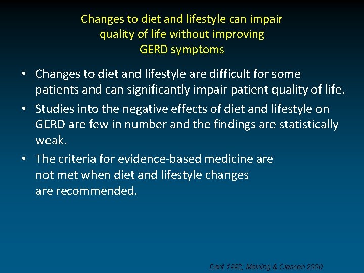 Changes to diet and lifestyle can impair quality of life without improving GERD symptoms