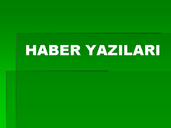 HABER YAZILARI 