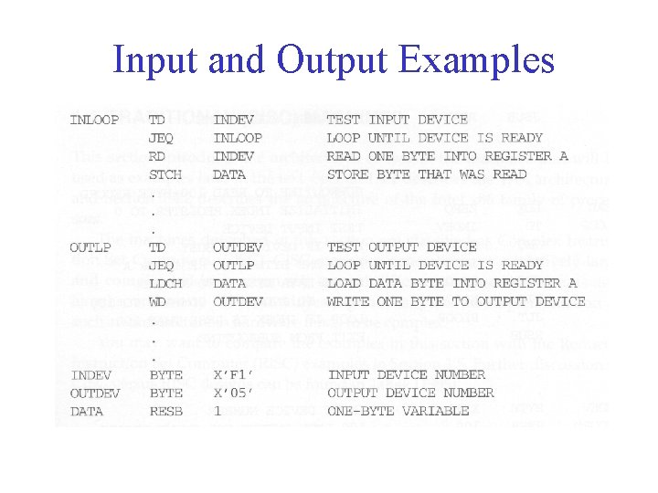 Input and Output Examples 