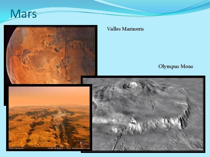 Mars Valles Marineris Olympus Mons 