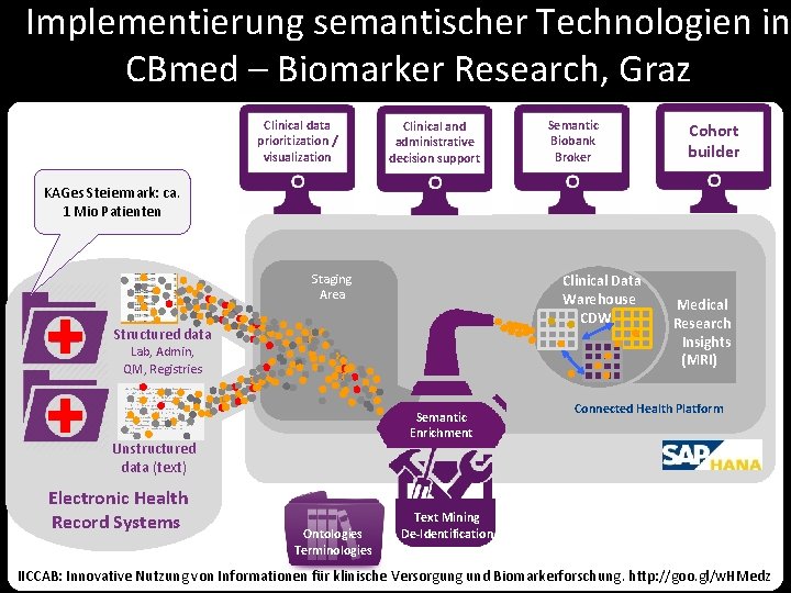 Implementierung semantischer Technologien in CBmed – Biomarker Research, Graz Clinical data prioritization / visualization