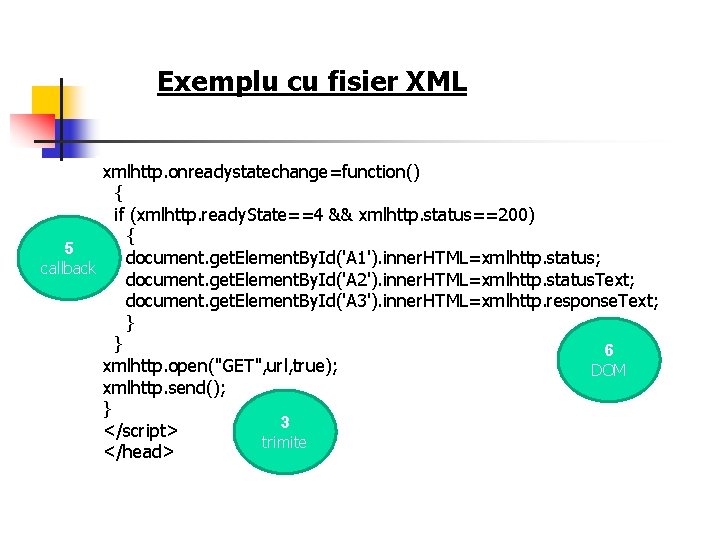 Exemplu cu fisier XML xmlhttp. onreadystatechange=function() { if (xmlhttp. ready. State==4 && xmlhttp. status==200)