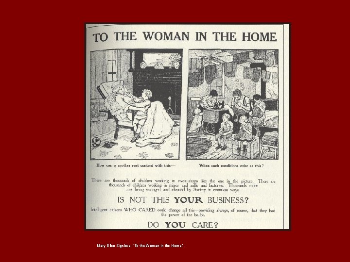 Mary Ellen Sigsbee, “To the Woman in the Home. ” 