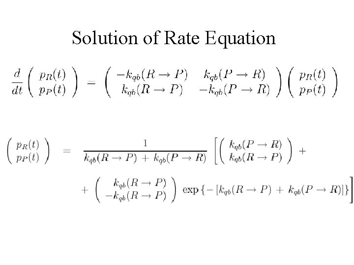 Solution of Rate Equation 