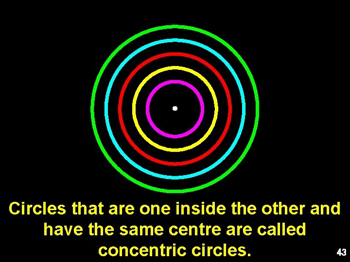 Circles that are one inside the other and have the same centre are called