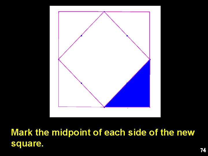 Mark the midpoint of each side of the new square. 74 