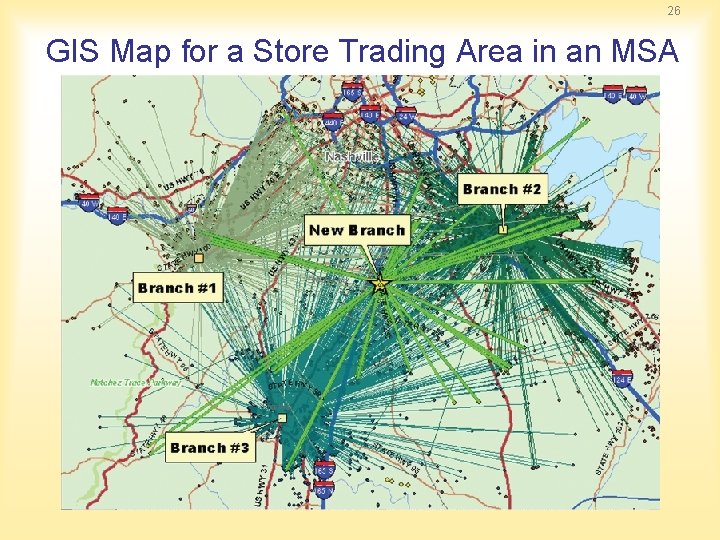 26 GIS Map for a Store Trading Area in an MSA 