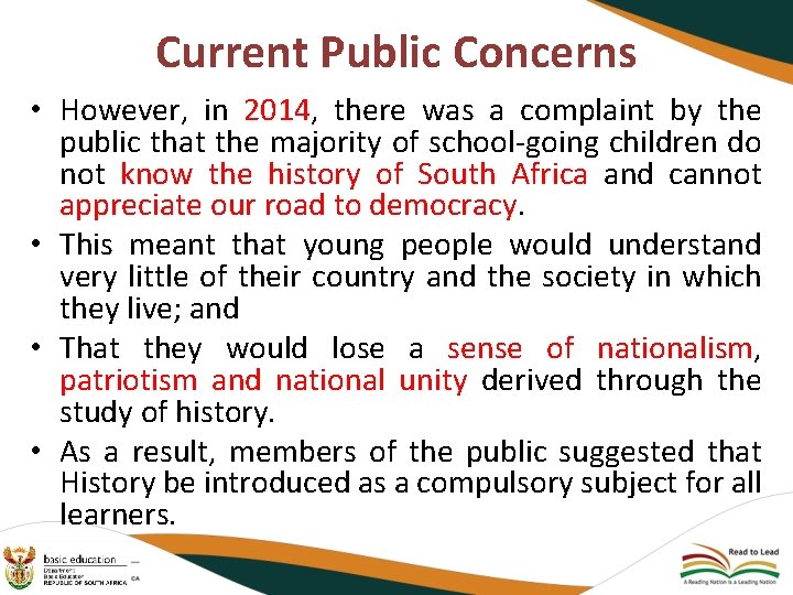 Current Public Concerns • However, in 2014, there was a complaint by the public