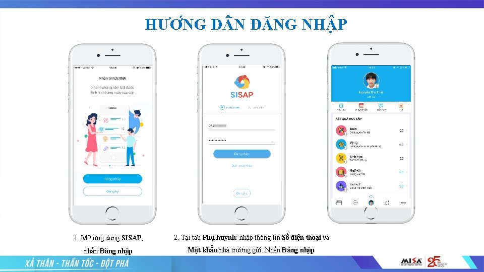 HƯƠ NG D N ĐĂNG NH P 1. Mở ứng dụng SISAP, 2. Tại