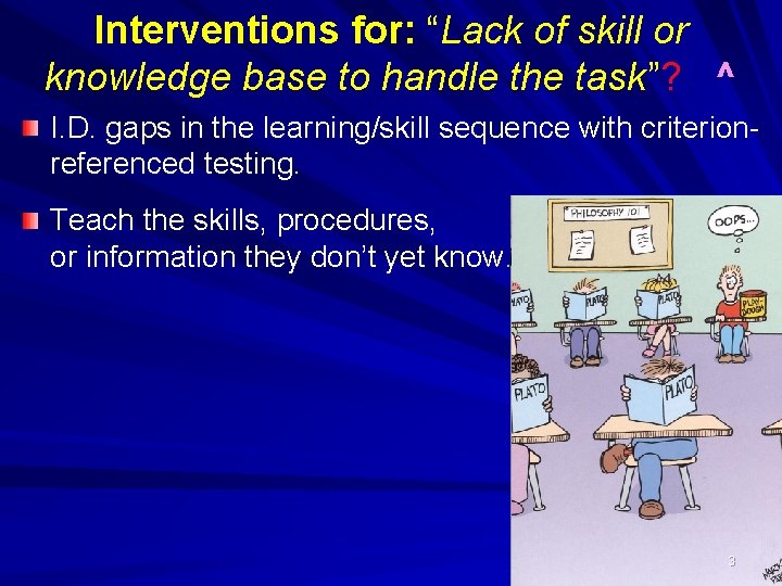 Interventions for: “Lack of skill or knowledge base to handle the task”? ^ I.