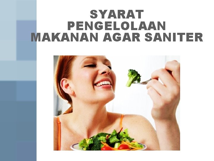 SYARAT PENGELOLAAN MAKANAN AGAR SANITER Vilda Ana VS 