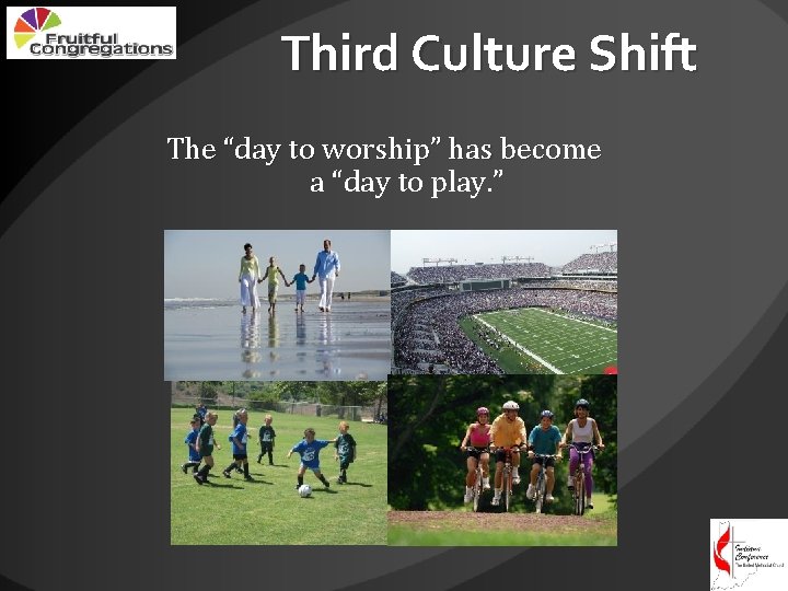 Third Culture Shift The “day to worship” has become a “day to play. ”