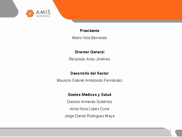 Presidente Mario Vela Berrondo Director General Recaredo Arias Jiménez Desarrollo del Sector Mauricio Gabriel