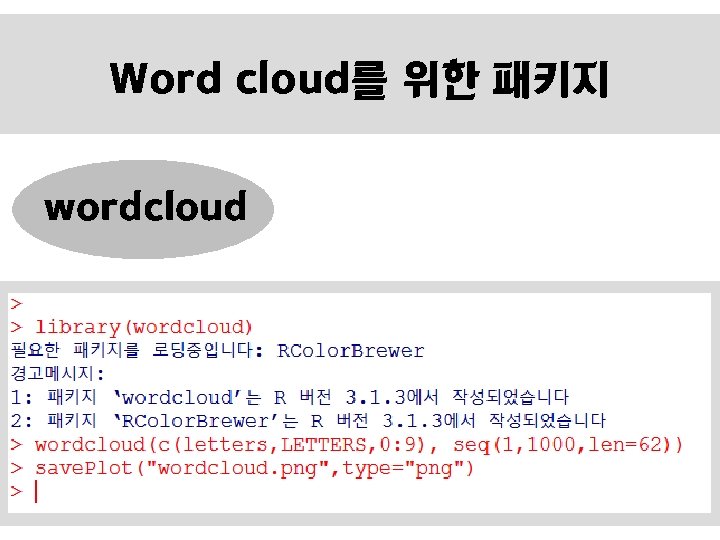 Word cloud를 위한 패키지 wordcloud 