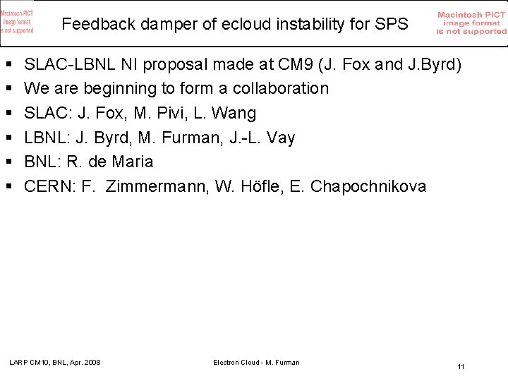 Feedback damper of ecloud instability for SPS § § § SLAC-LBNL NI proposal made