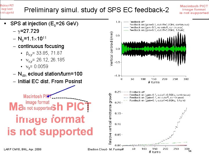 Preliminary simul. study of SPS EC feedback-2 § SPS at injection (Eb=26 Ge. V)