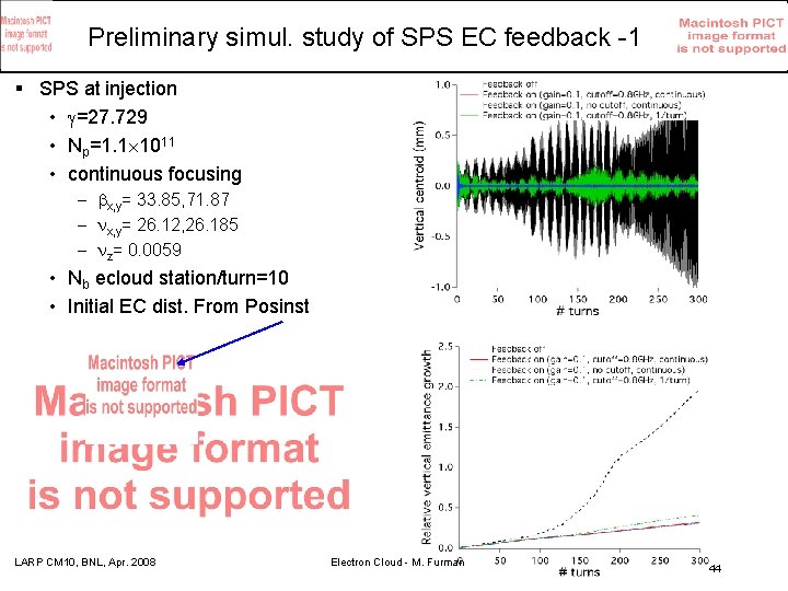 Preliminary simul. study of SPS EC feedback -1 § SPS at injection • =27.