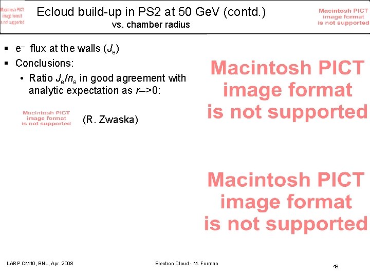 Ecloud build-up in PS 2 at 50 Ge. V (contd. ) vs. chamber radius
