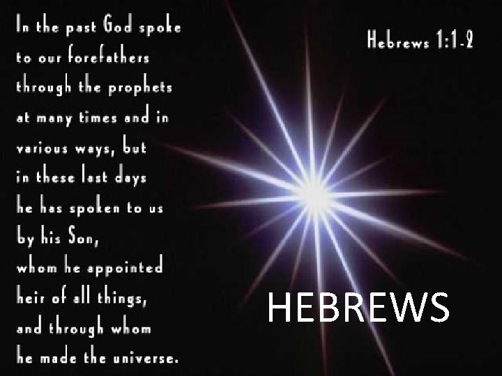 HEBREWS 