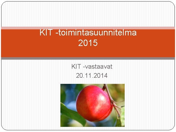 KIT -toimintasuunnitelma 2015 KIT -vastaavat 20. 11. 2014 