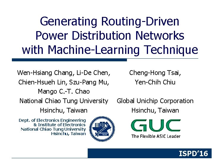 Generating RoutingDriven Power Distribution Networks with ...