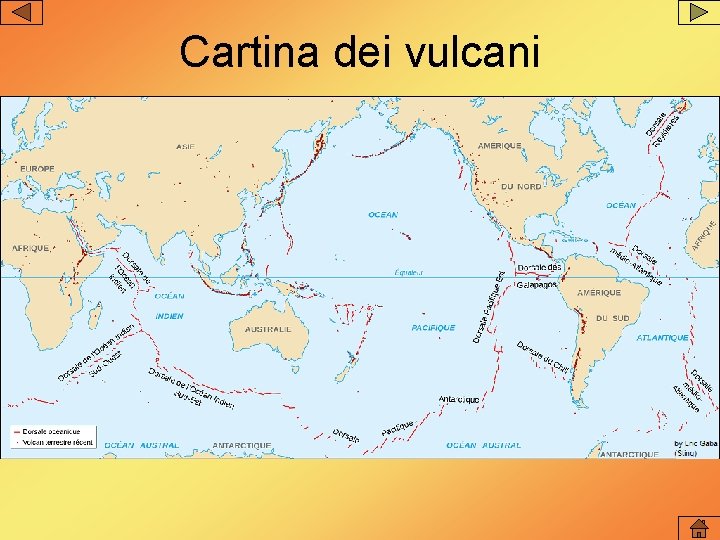 Cartina dei vulcani Cartina dei vulcani