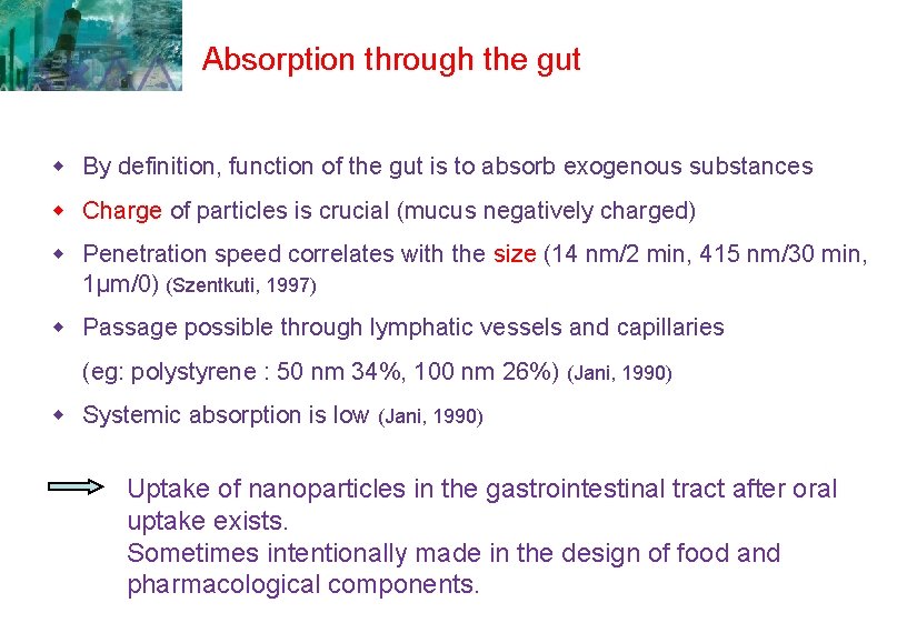 Absorption through the gut w By definition, function of the gut is to absorb Absorption through the gut w By definition, function of the gut is to absorb