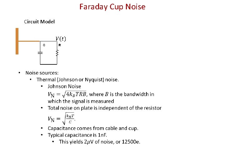 Faraday Cup Noise Circuit Model 