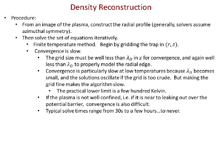 Density Reconstruction 