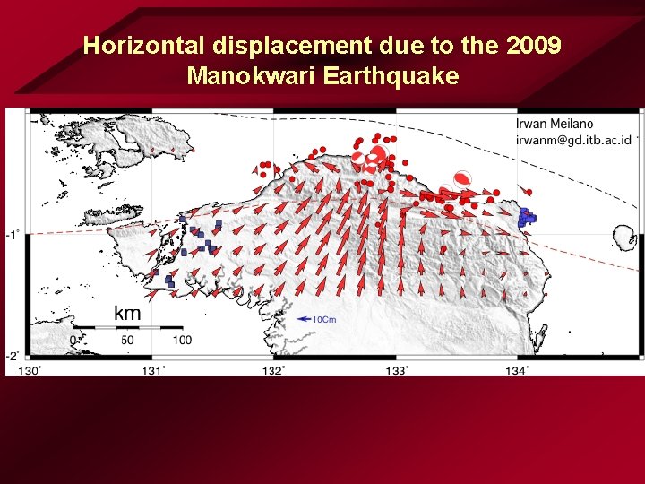 Horizontal displacement due to the 2009 Manokwari Earthquake 