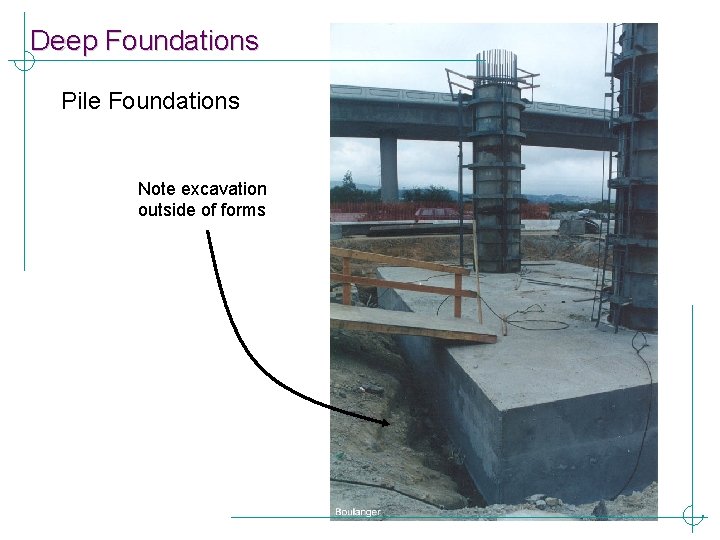 Deep Foundations Pile Foundations Note excavation outside of forms 