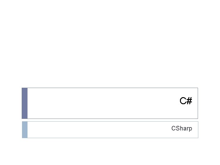 C# CSharp 