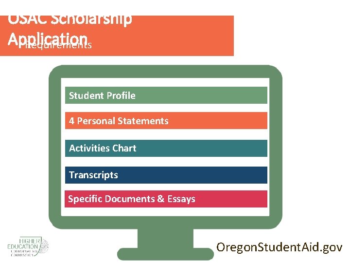 OSAC Scholarship Application Requirements Student Profile 4 Personal Statements Activities Chart Transcripts Specific Documents