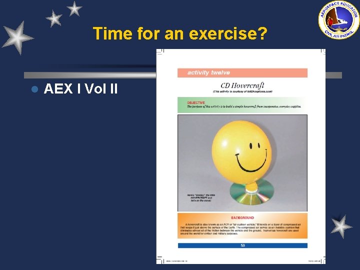 Time for an exercise? l AEX I Vol II Time for an exercise? l AEX I Vol II