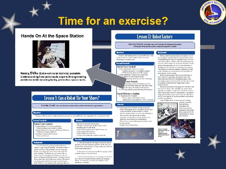 Time for an exercise? Time for an exercise?
