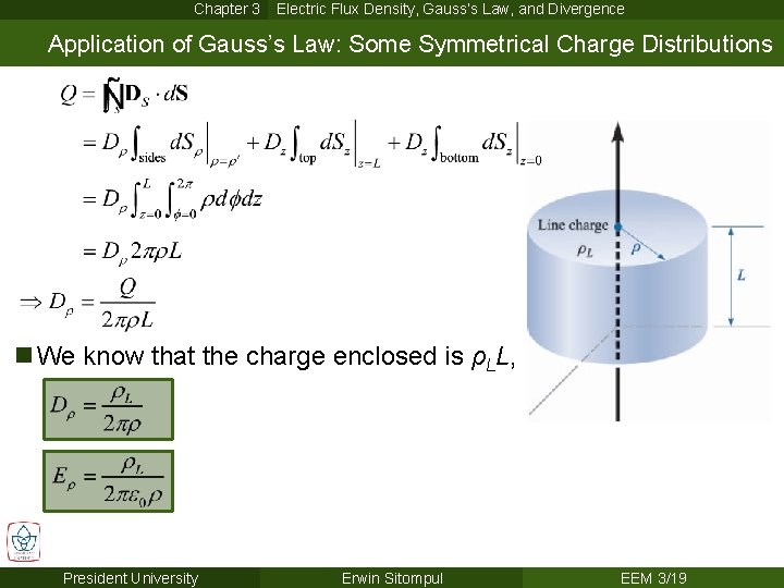 Chapter 3 Electric Flux Density, Gauss’s Law, and Divergence Application of Gauss’s Law: Some