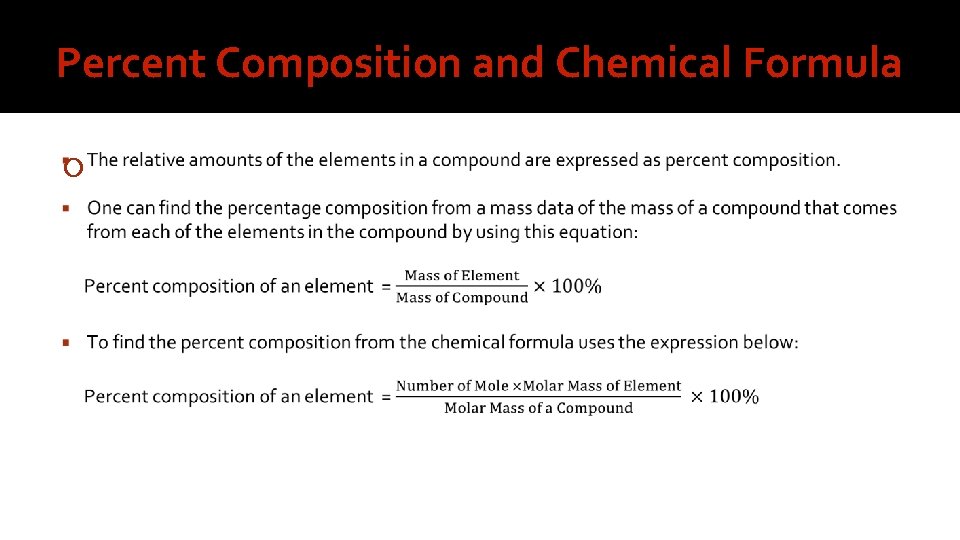Percent Composition and Chemical Formula 