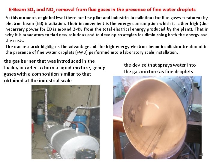 E-Beam SO 2 and NOx removal from flue gases in the presence of fine