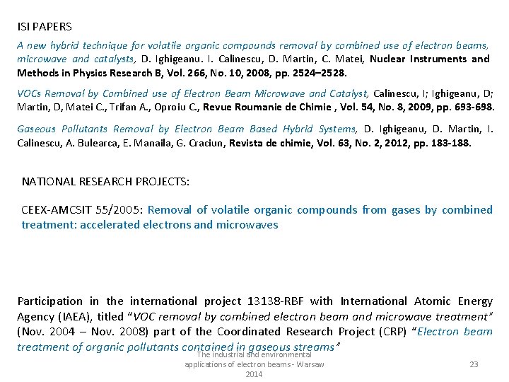 ISI PAPERS A new hybrid technique for volatile organic compounds removal by combined use