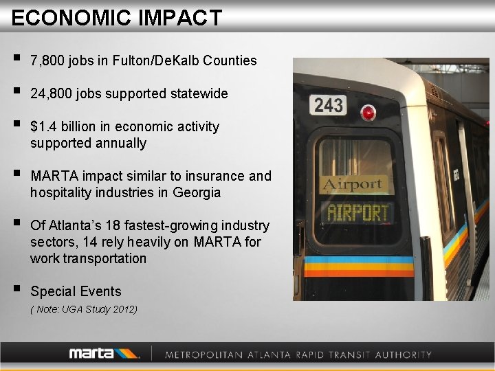 ECONOMIC IMPACT § 7, 800 jobs in Fulton/De. Kalb Counties § 24, 800 jobs