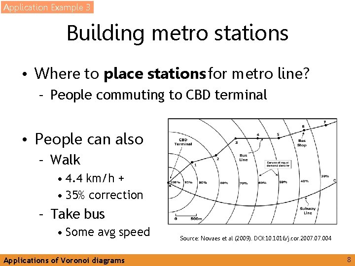 Application Example 3 Building metro stations • Where to place stations for metro line?