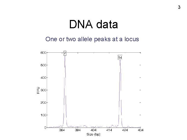 3 DNA data One or two allele peaks at a locus 
