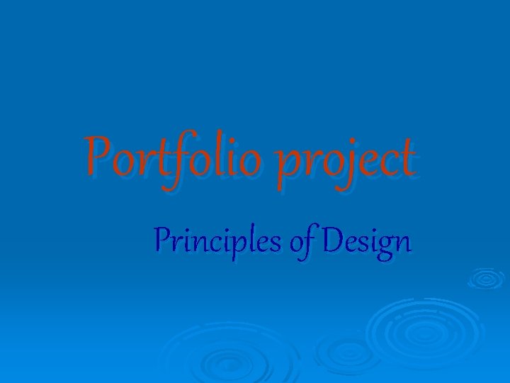 Portfolio project Principles of Design 